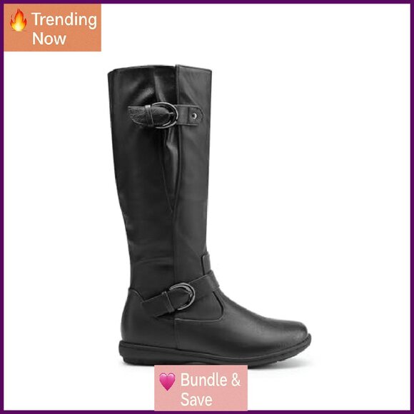 Women's Faux Fur-Lined Knee High Winter Boots Stiletto Heel Zipper - Picture 5 of 8